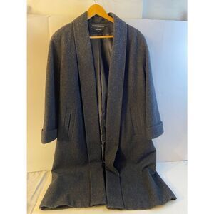 Russian‎ wool? Trench coat size 8p black gray blend
